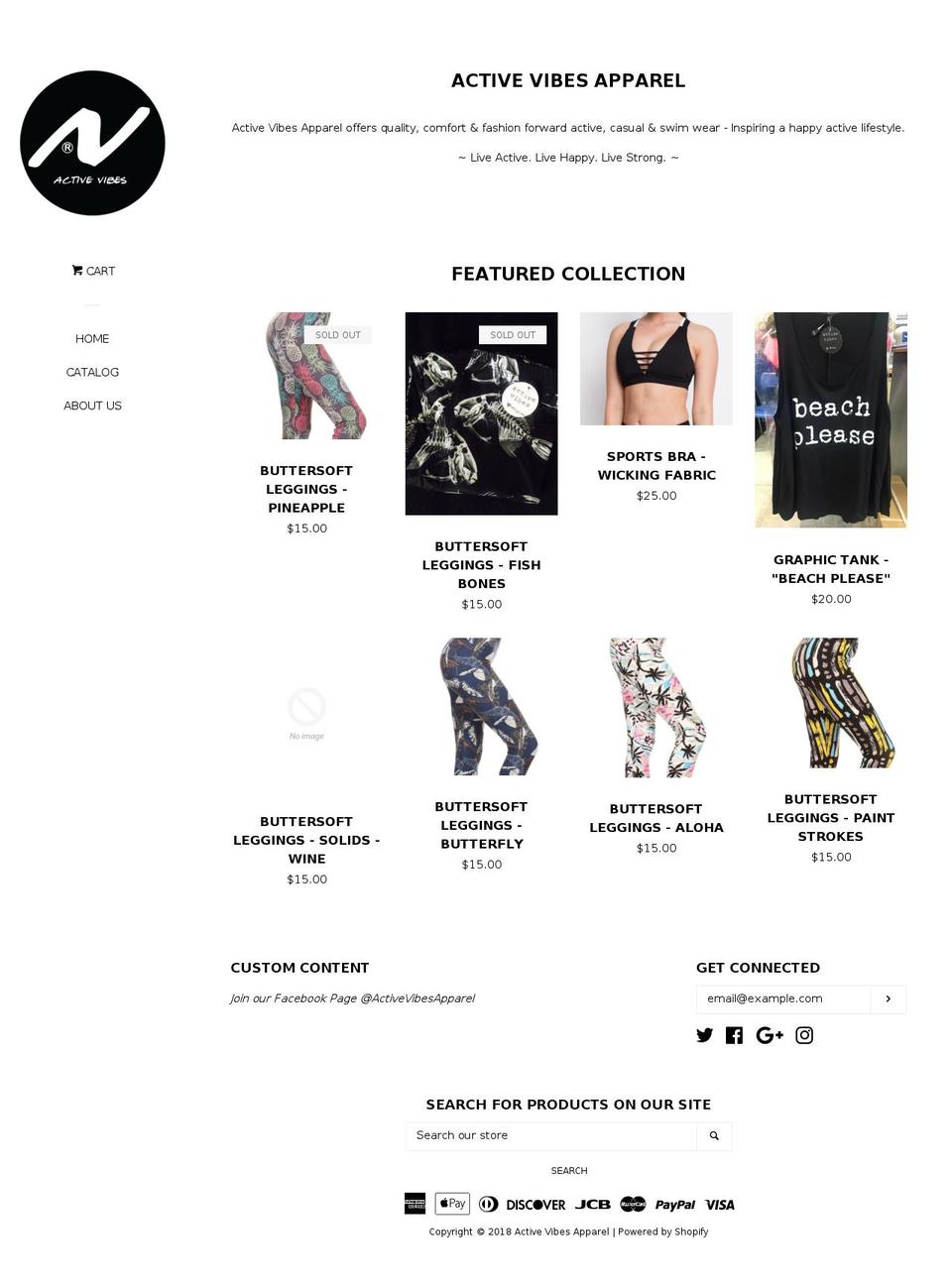 activevibesapparel.com — Shopify storefront screenshot