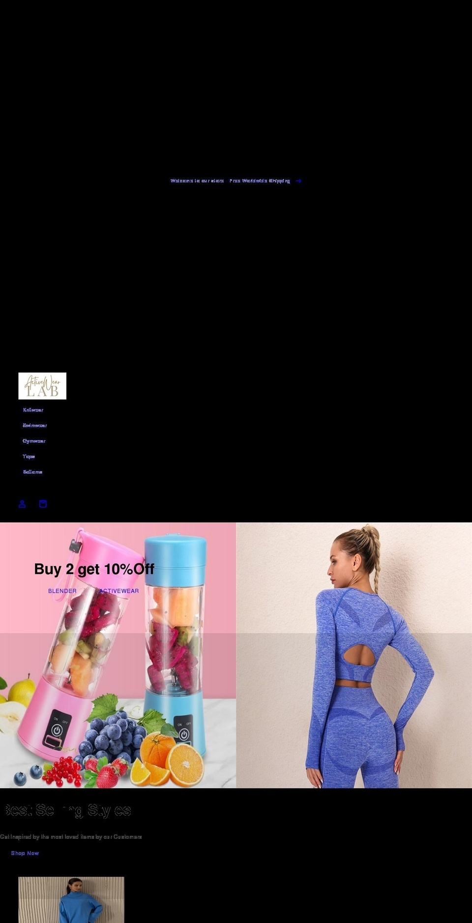 activewear-lab.com shopify website screenshot