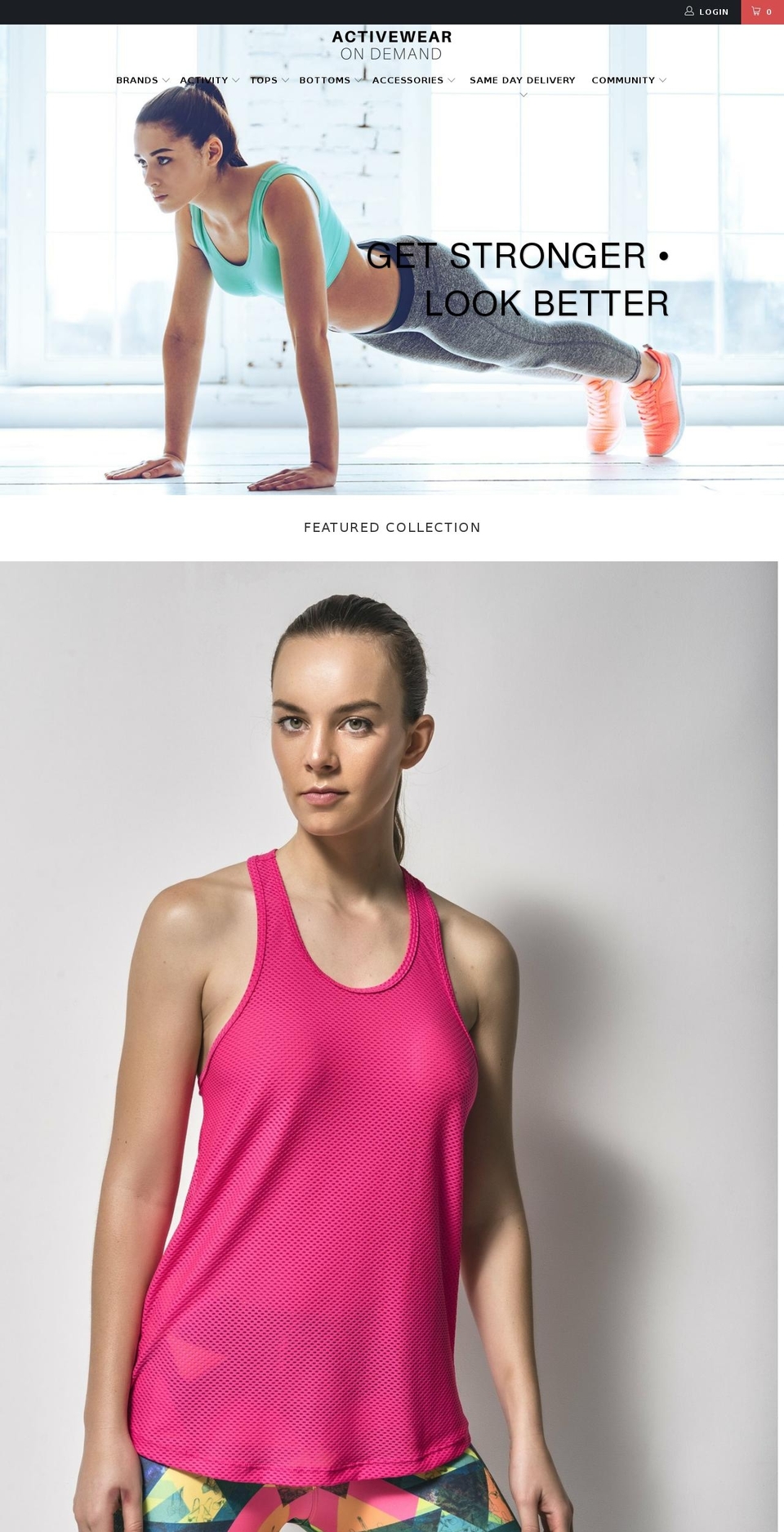 activewearondemand.com — Shopify storefront screenshot