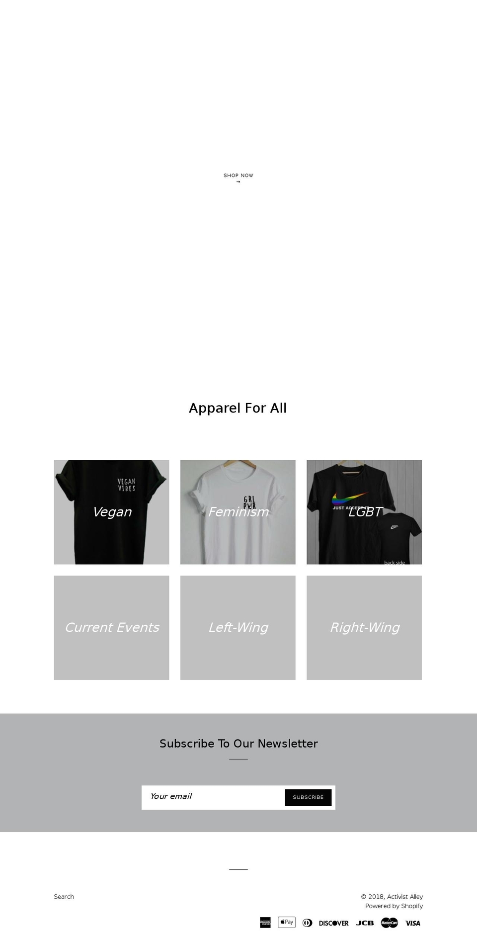 activistalley.com — Shopify storefront screenshot