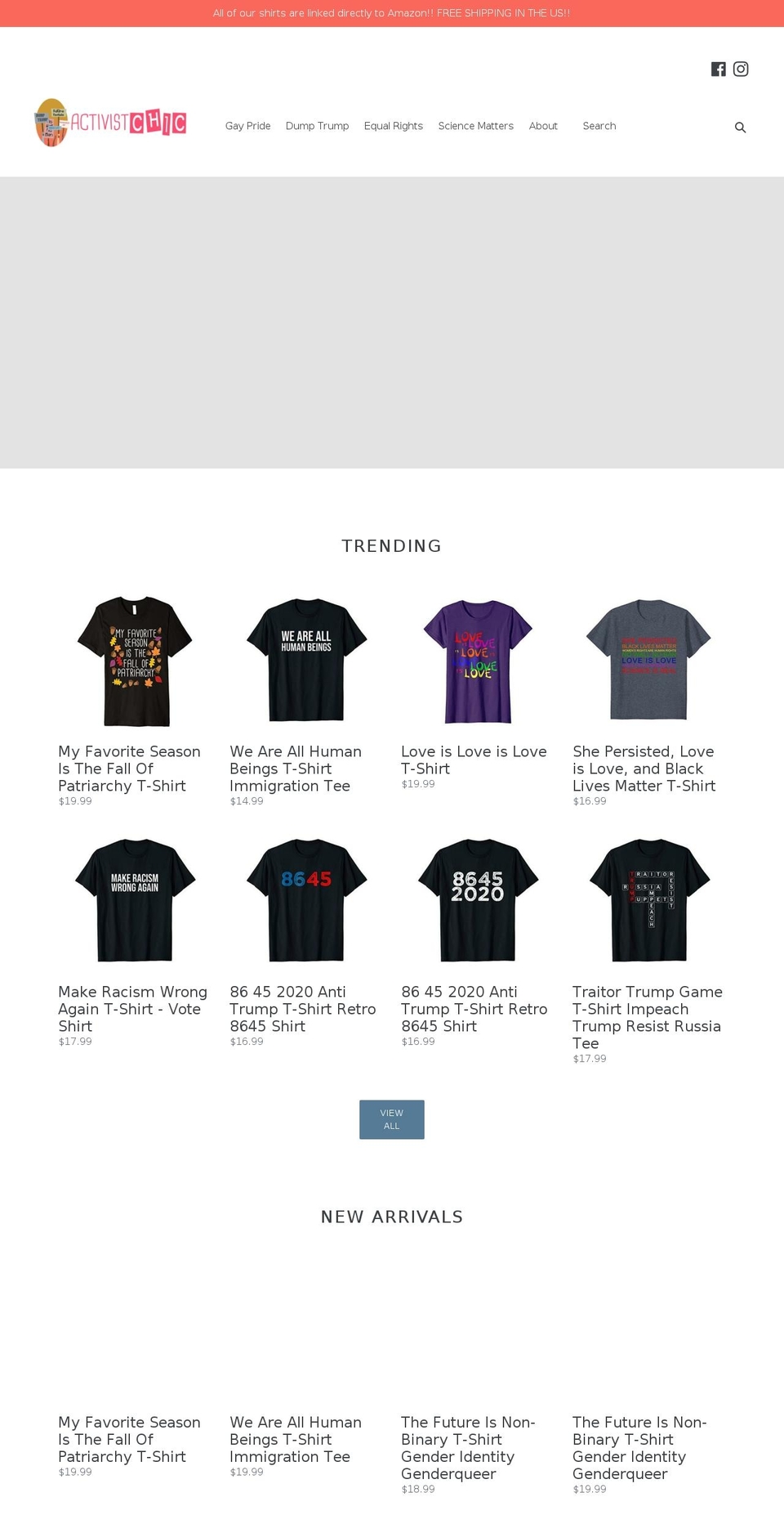 activistchic.com shopify website screenshot