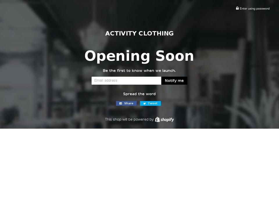 activityclothing.com shopify website screenshot