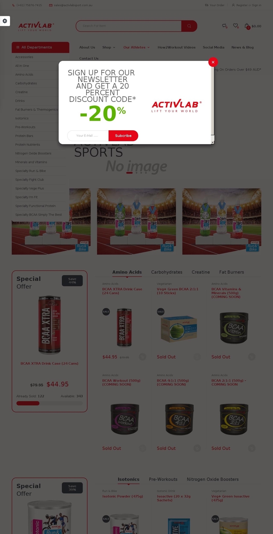 activlabsport.com.au shopify website screenshot