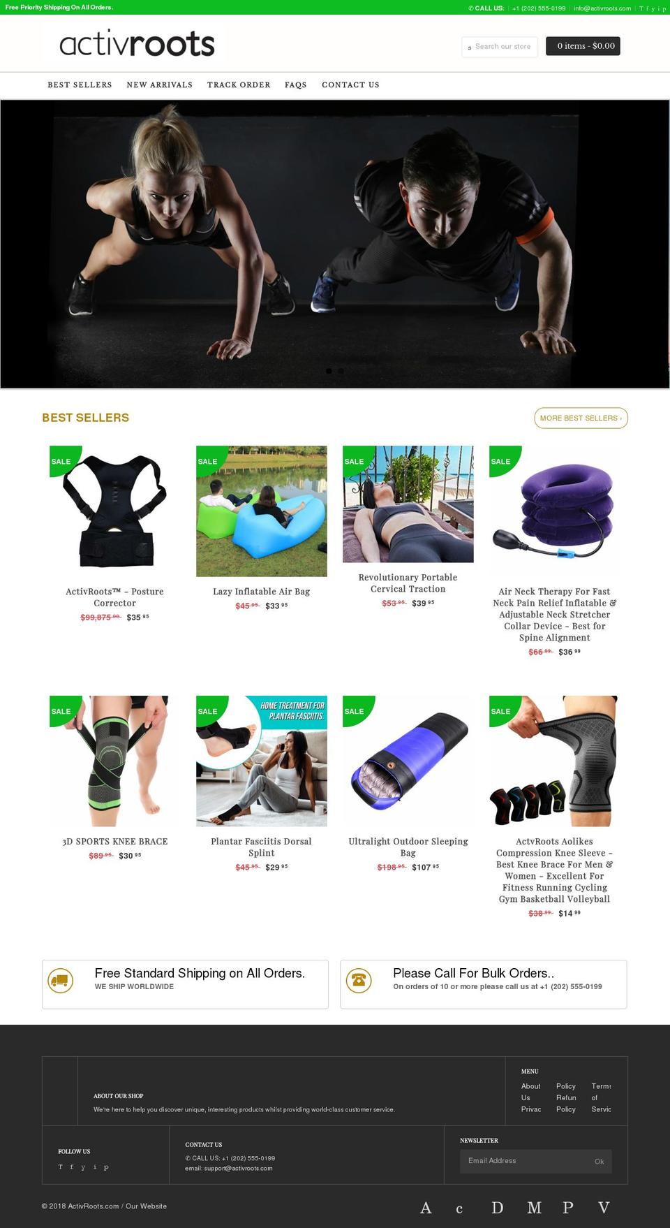 activroots.com shopify website screenshot