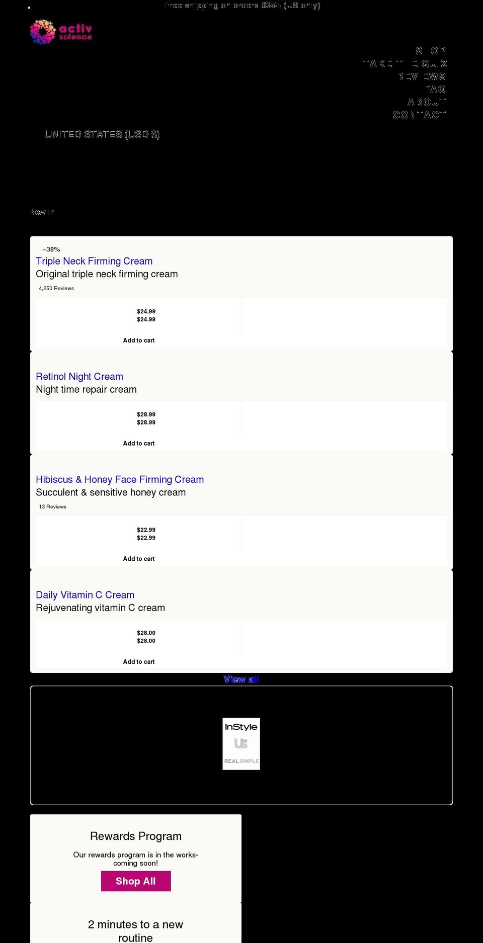 activscience.com shopify website screenshot