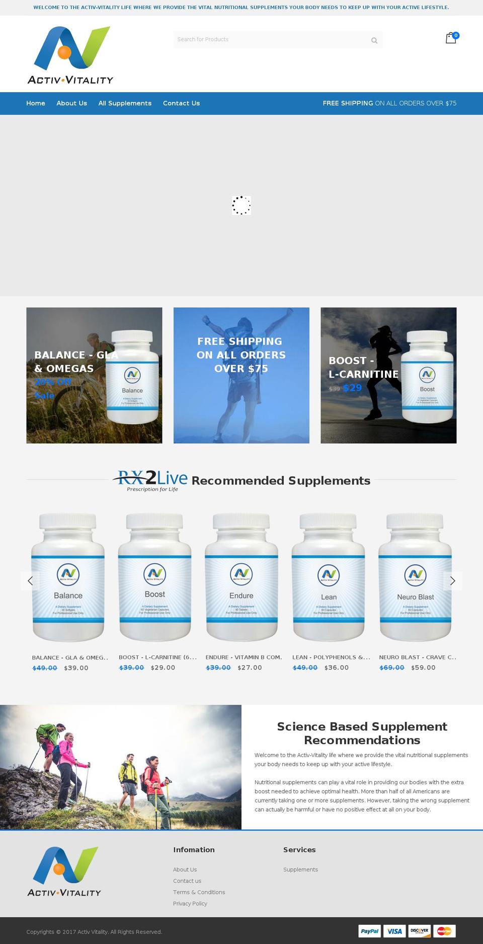 activvitality.com — Shopify storefront screenshot