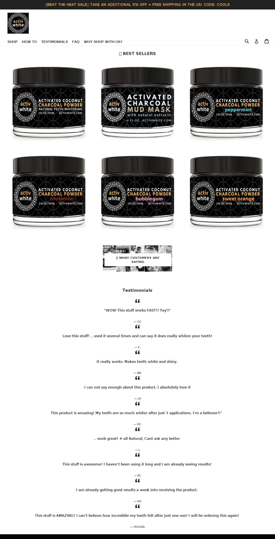 activwhite.com — Shopify storefront screenshot