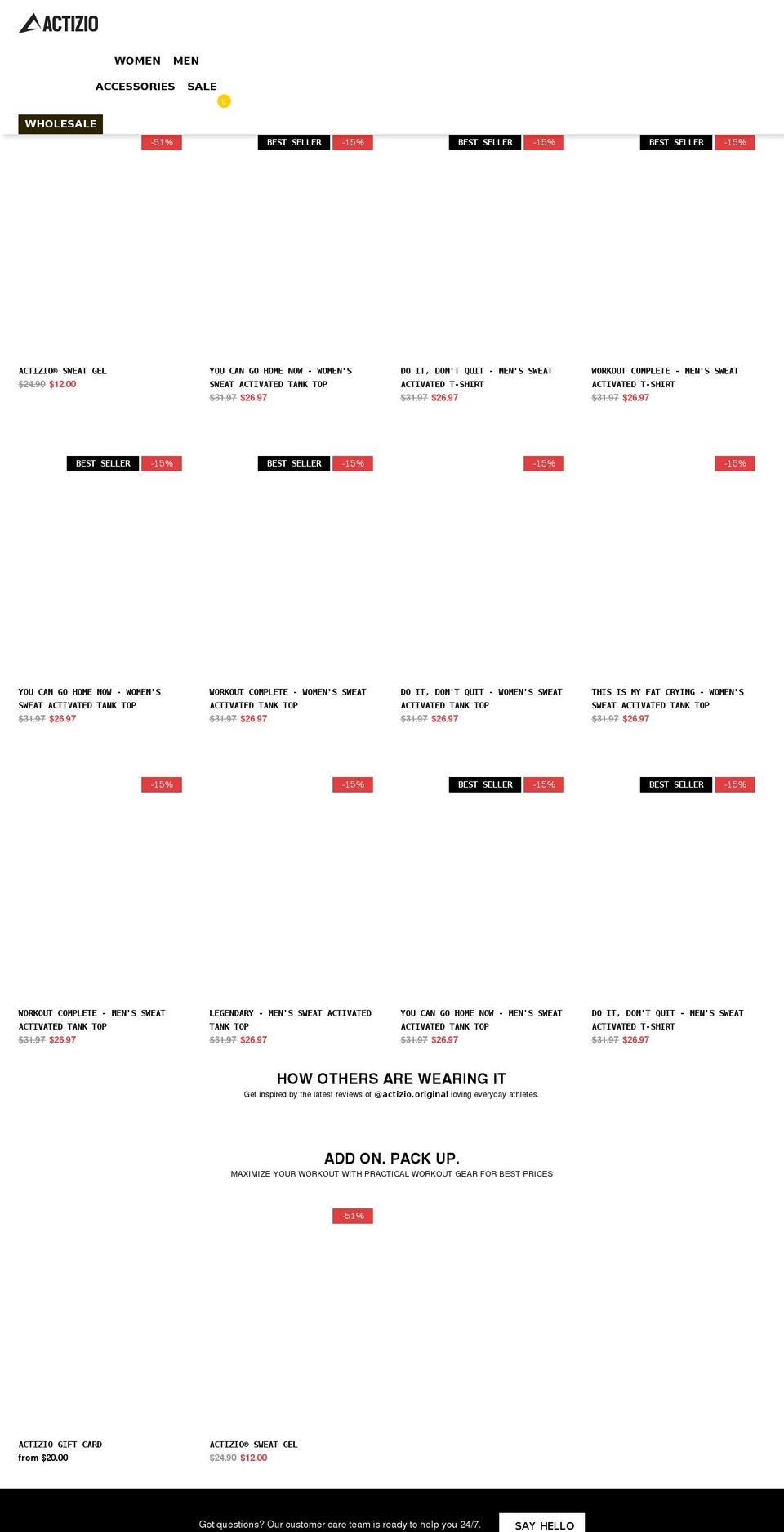actizio.com — Shopify storefront screenshot