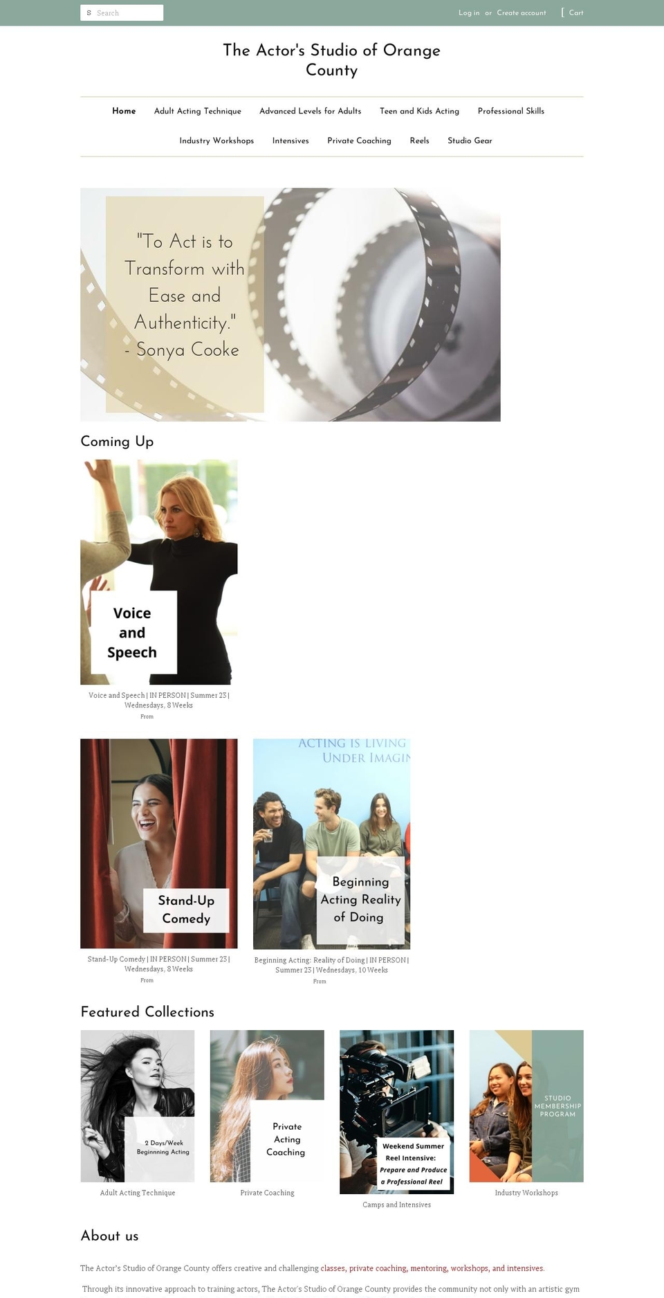 actors-studio-of-orange-county.myshopify.com shopify website screenshot
