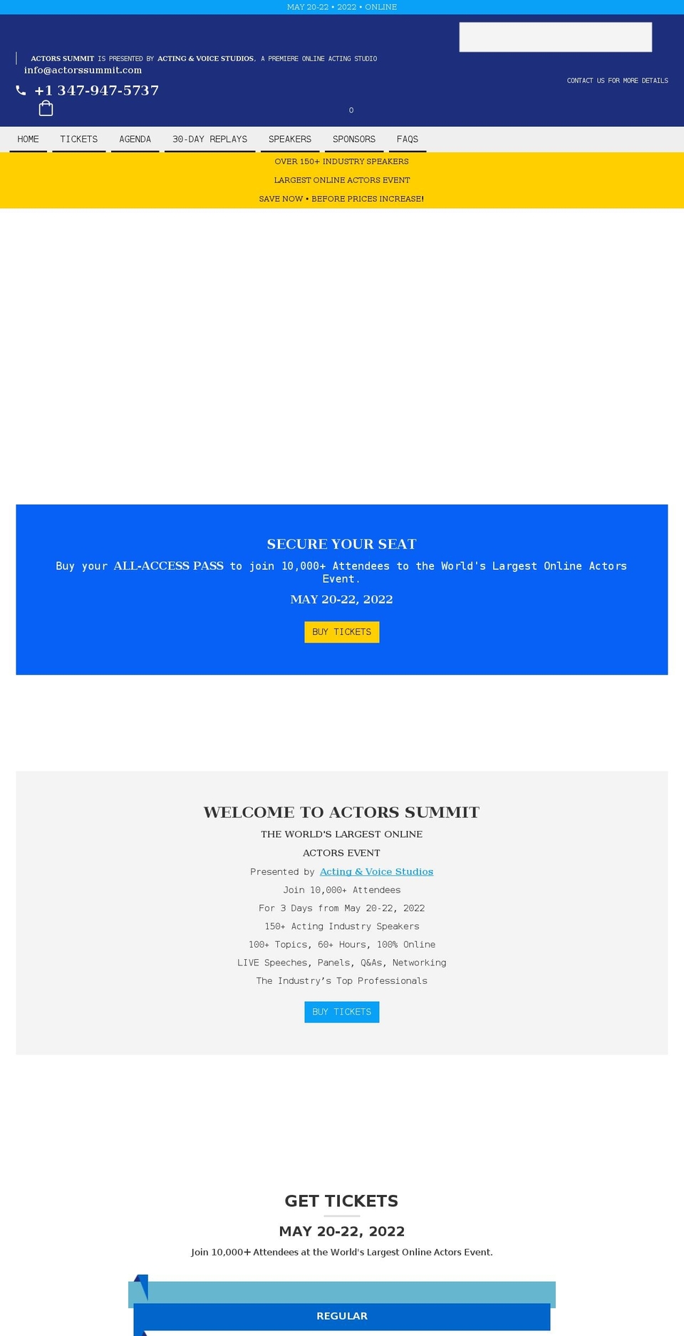 actorssummit.com shopify website screenshot