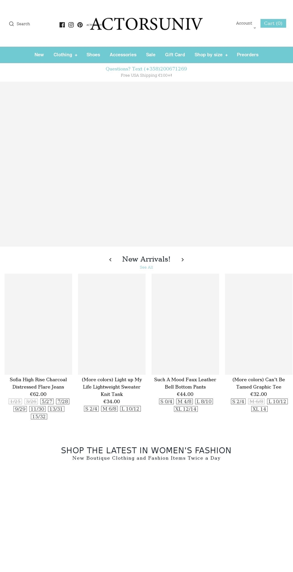 actorsuniv.com shopify website screenshot