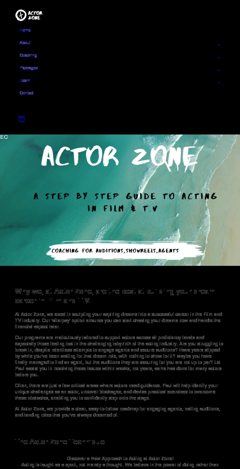 actorzone.com shopify website screenshot