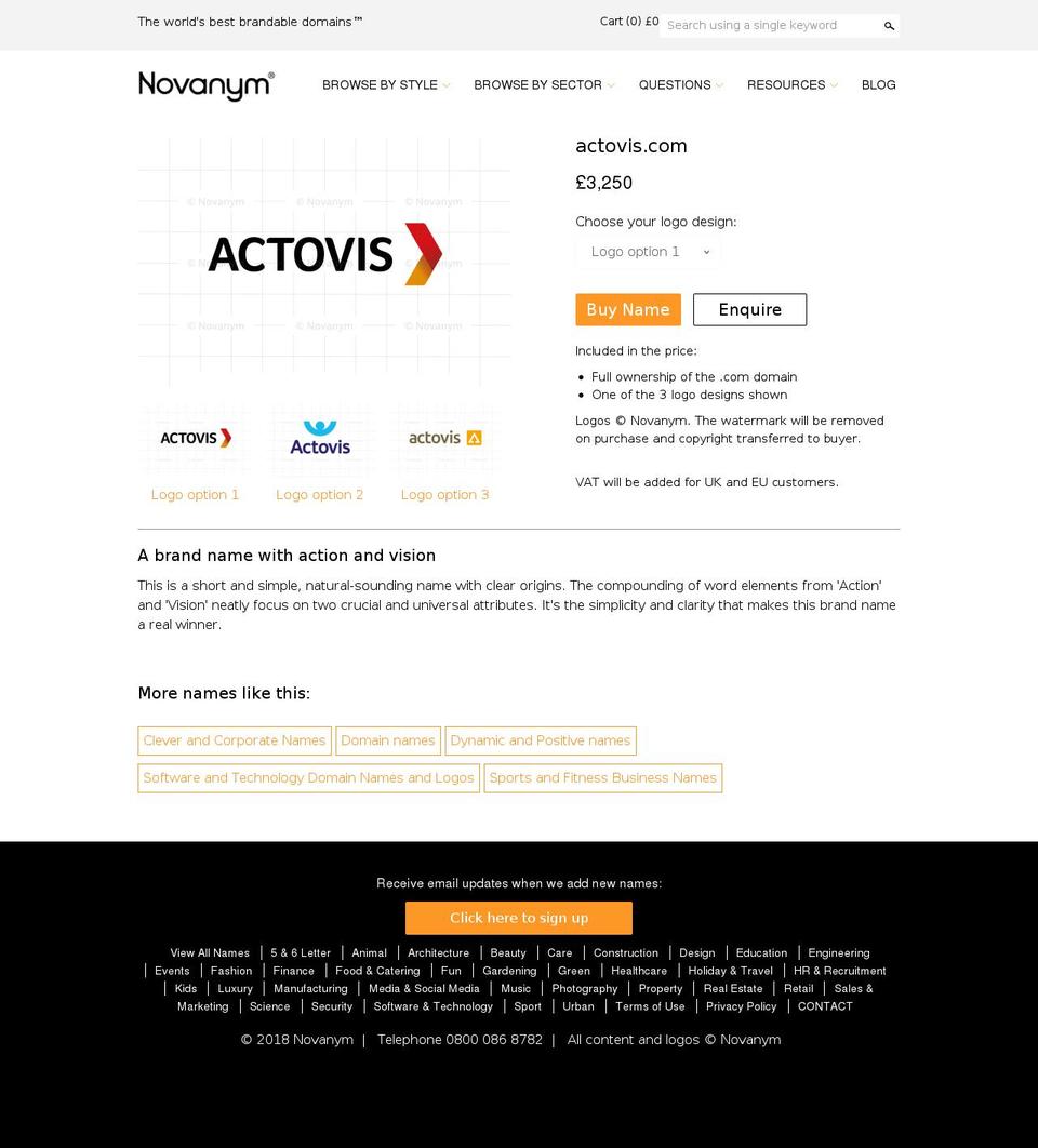 actovis.com — Shopify storefront screenshot