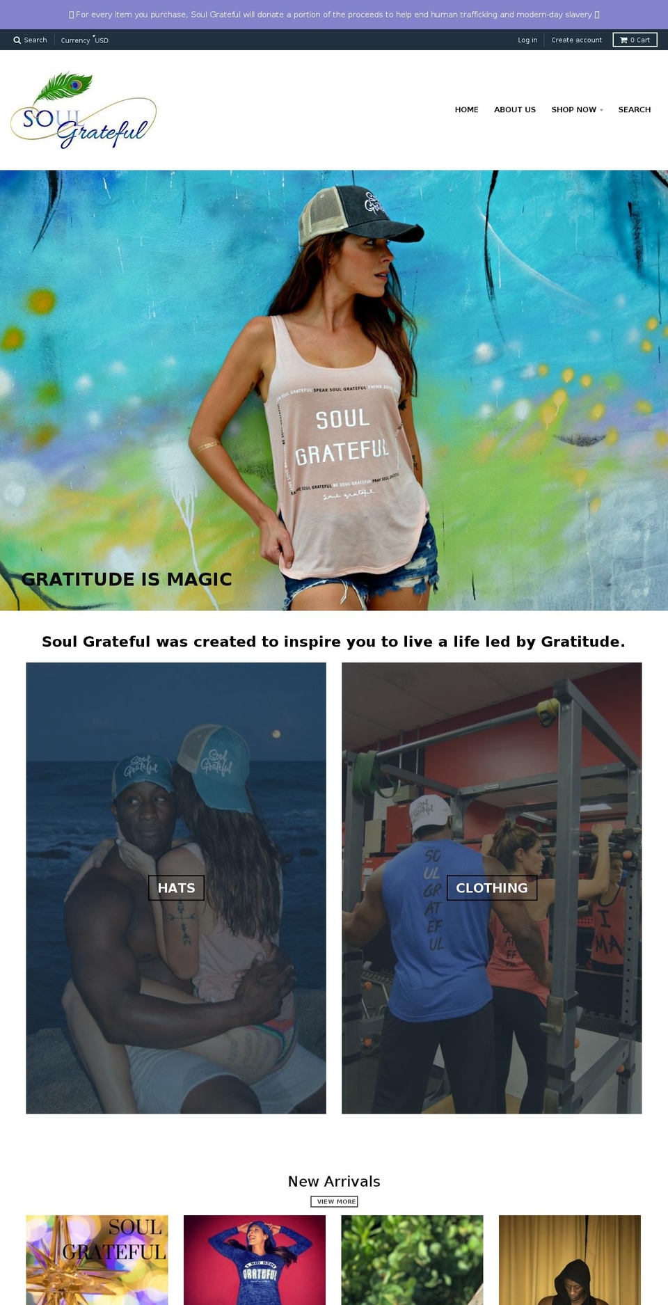 actsoulgrateful.com — Shopify storefront screenshot