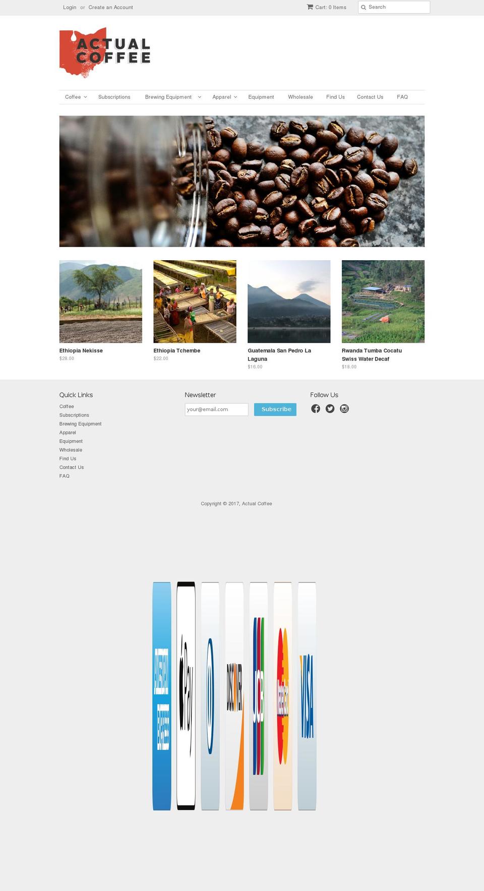 actualcoffee.com shopify website screenshot