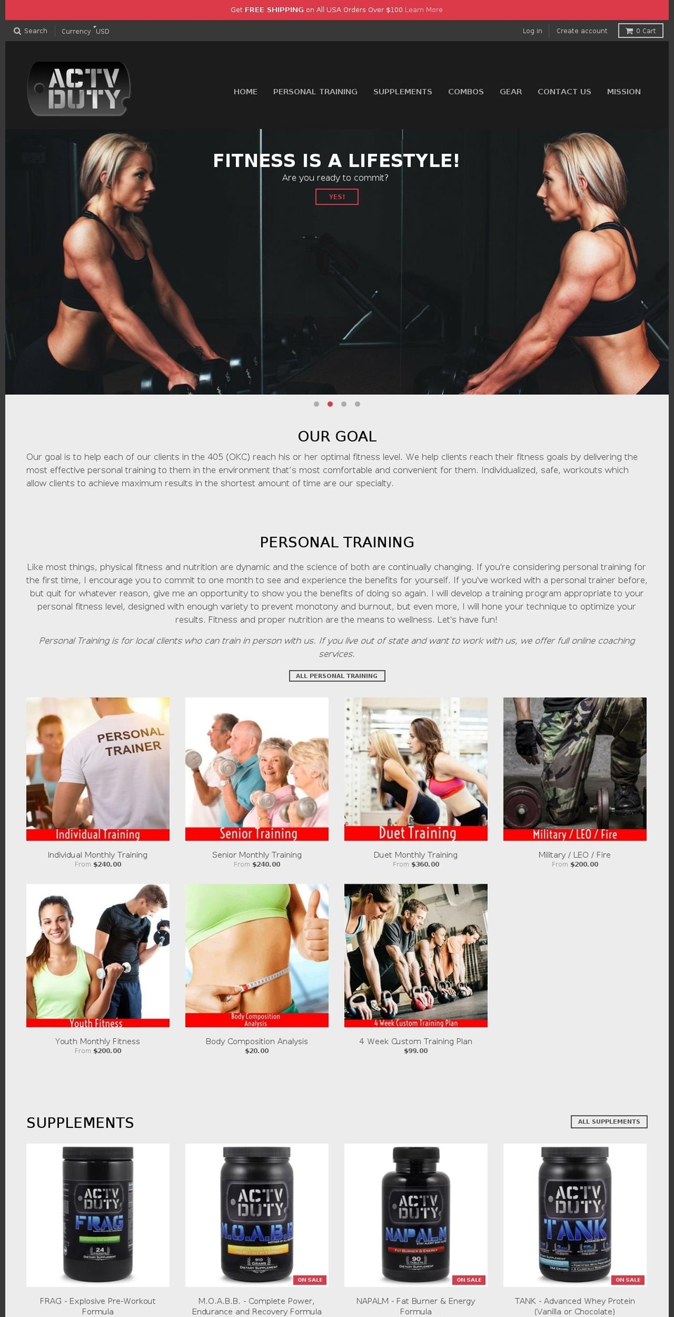 actvduty.com shopify website screenshot