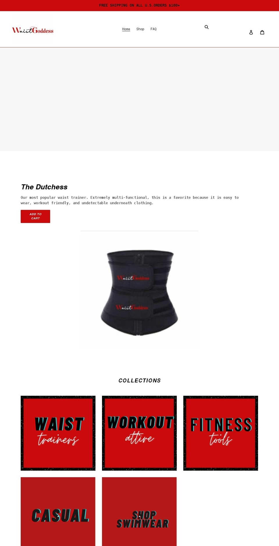 actwrightwaistgoddess.com shopify website screenshot