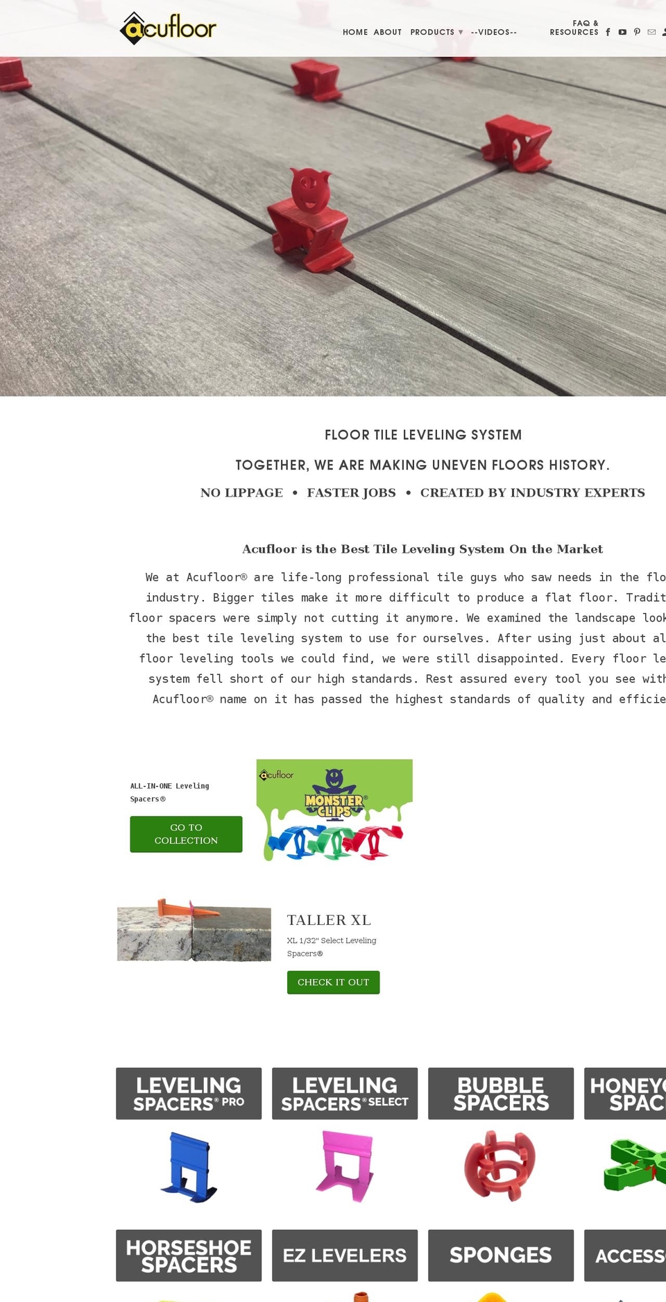 acufloor.com shopify website screenshot