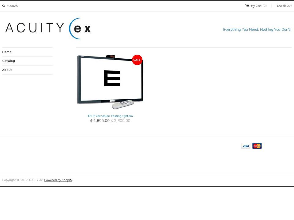 acuityex.com shopify website screenshot