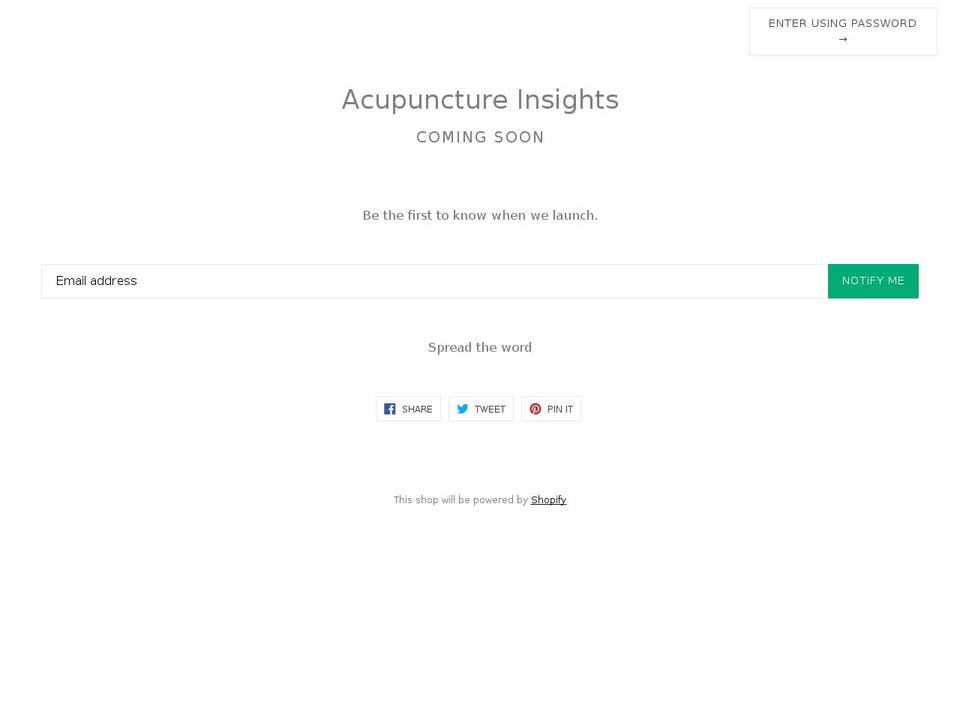 acupunctureinsights.com — Shopify storefront screenshot