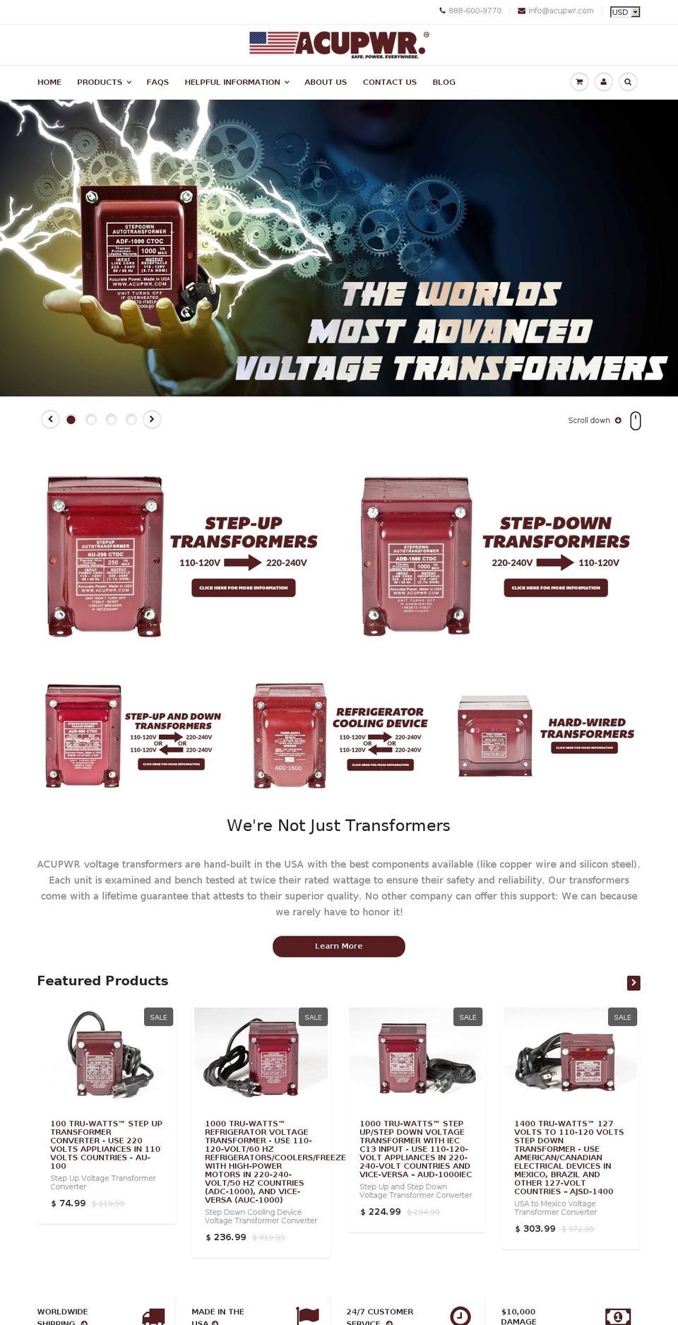 acupwr.com shopify website screenshot