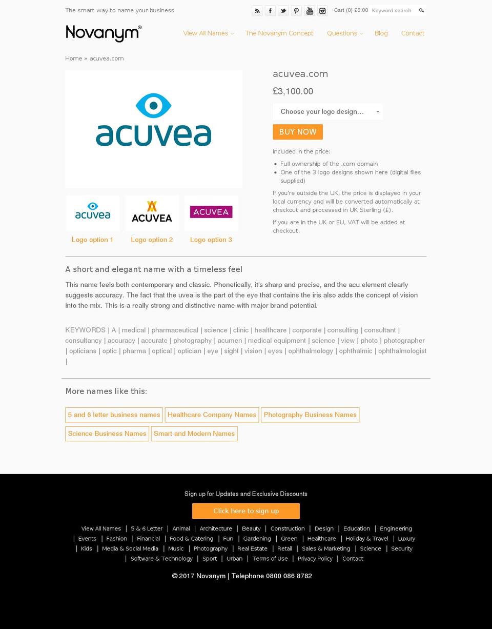 acuvea.com shopify website screenshot