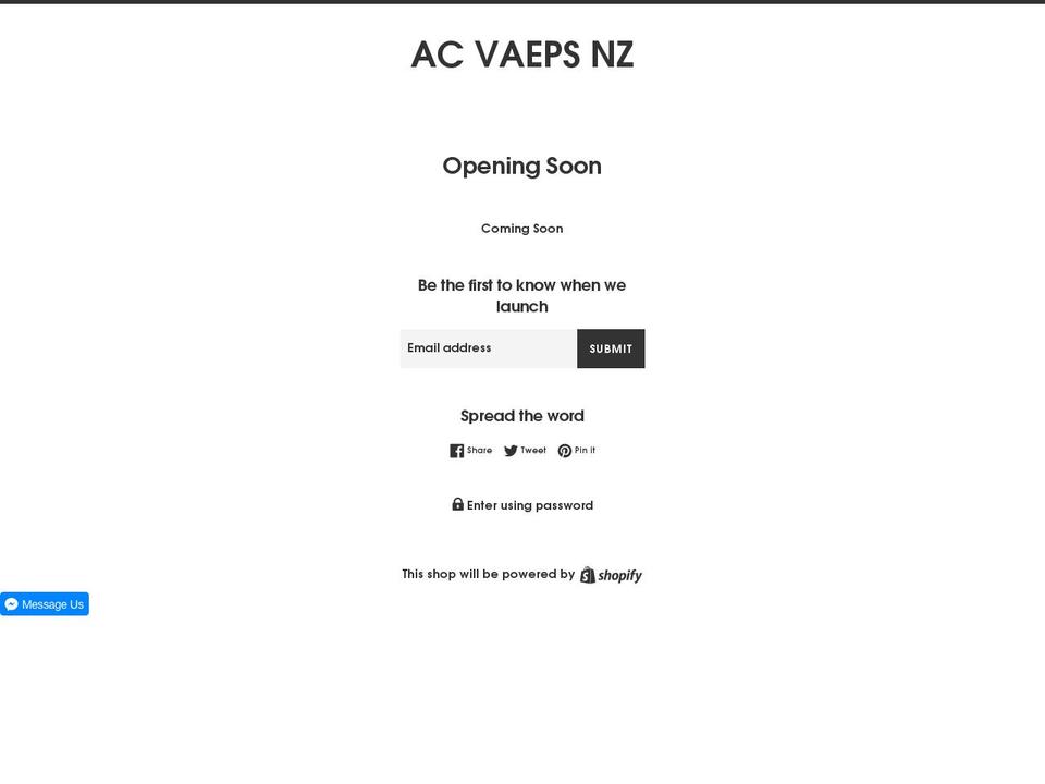 acvapes.co.nz shopify website screenshot