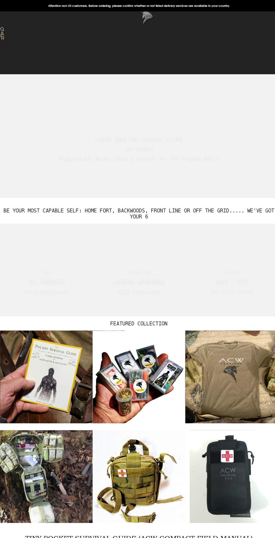 acwtactical.com shopify website screenshot
