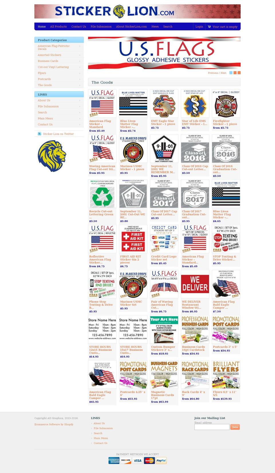 ad1graphics.com shopify website screenshot