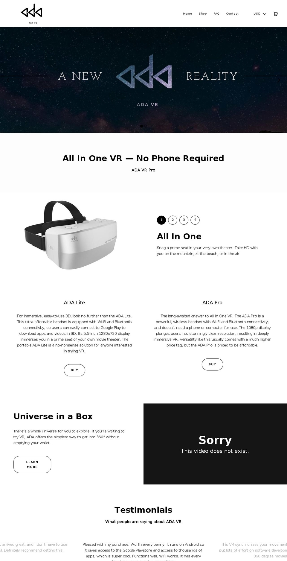 ada-technology.com shopify website screenshot