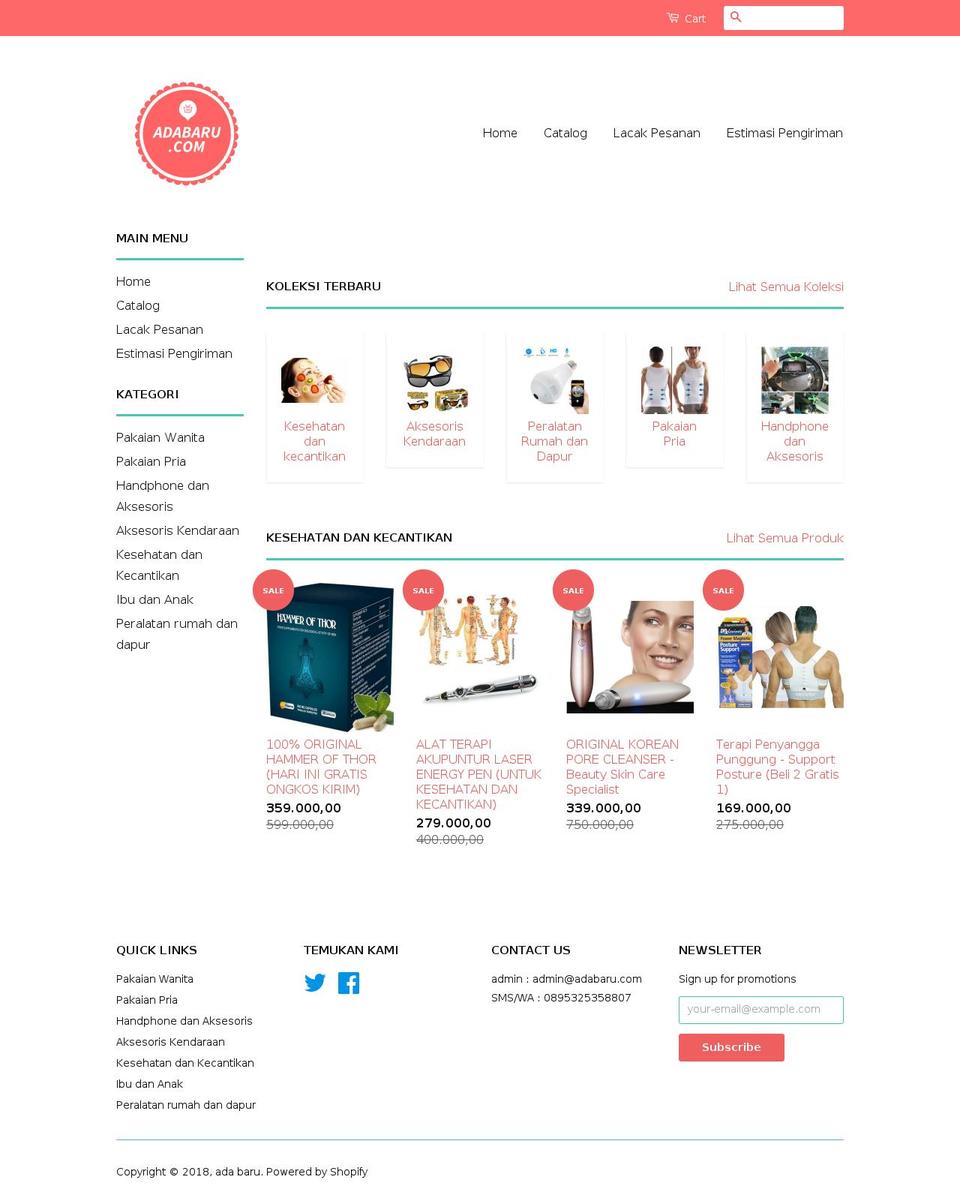 adabaru.com — Shopify storefront screenshot