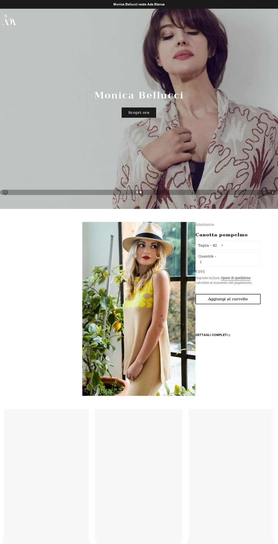 adabiancamilano.com shopify website screenshot