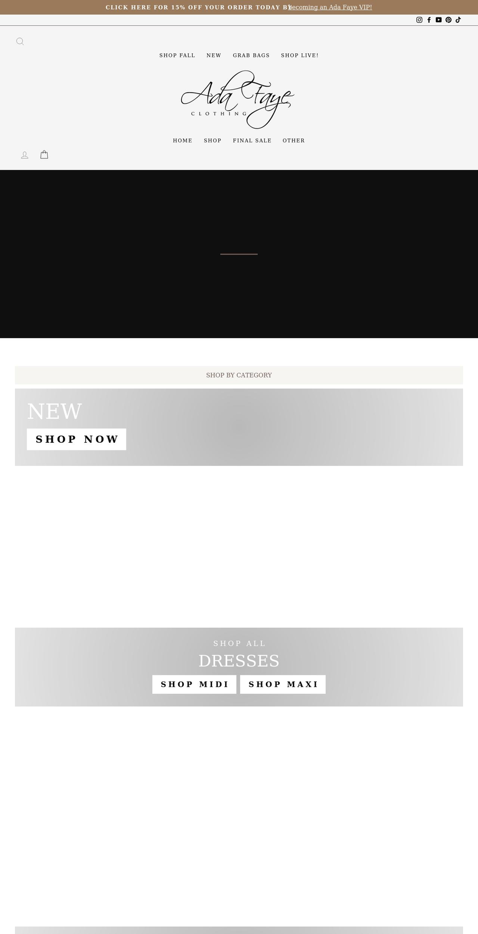 adafaye.com shopify website screenshot