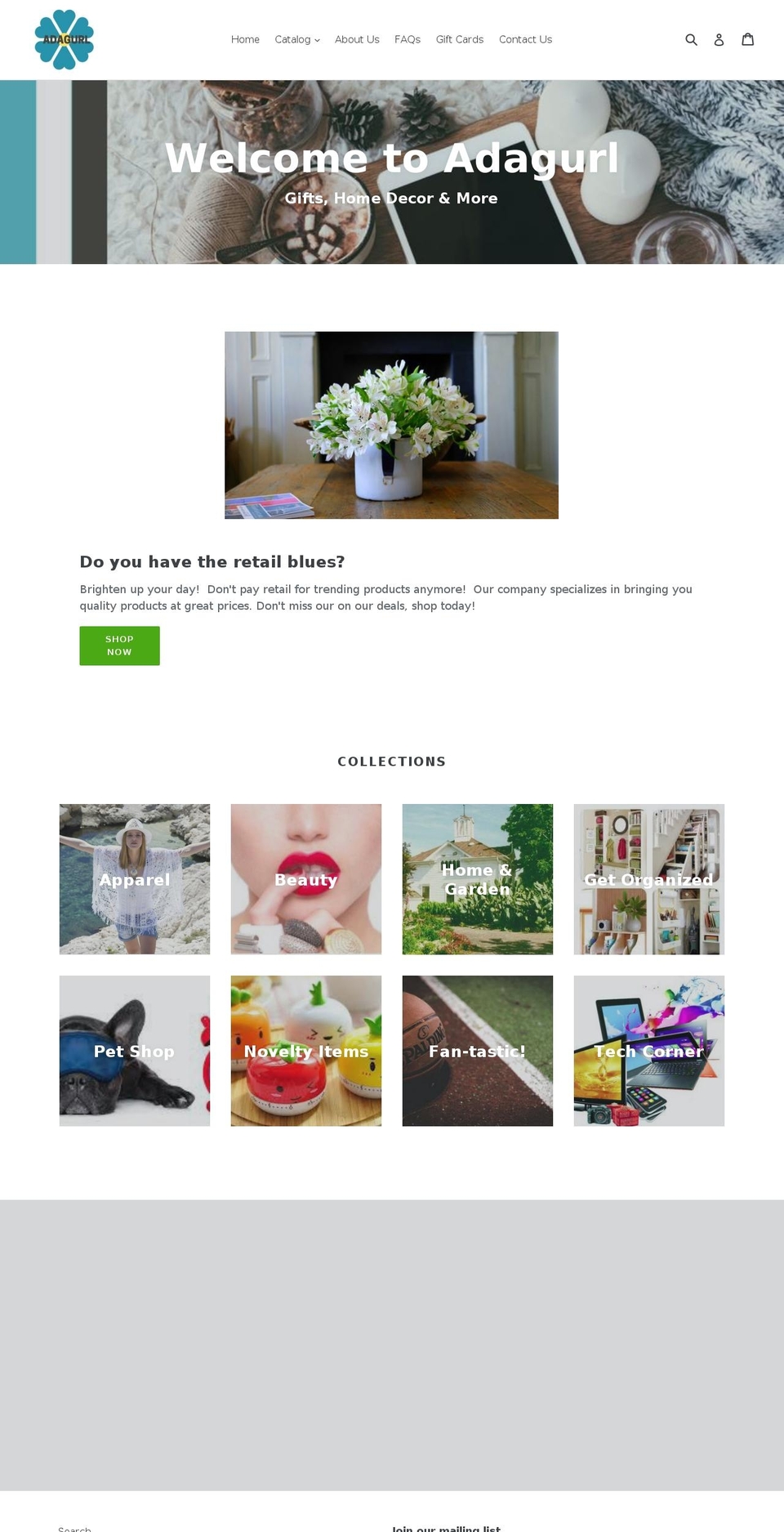 adagurl.com — Shopify storefront screenshot