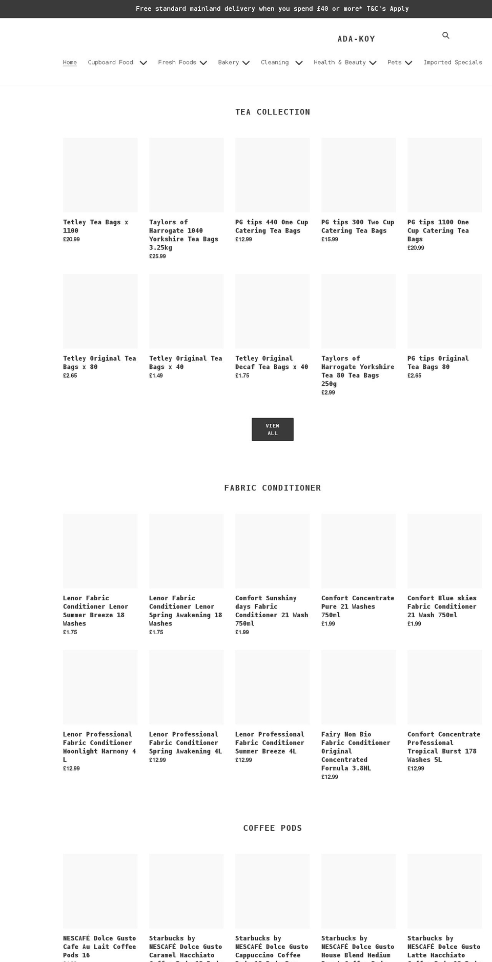 adakoy.co.uk shopify website screenshot