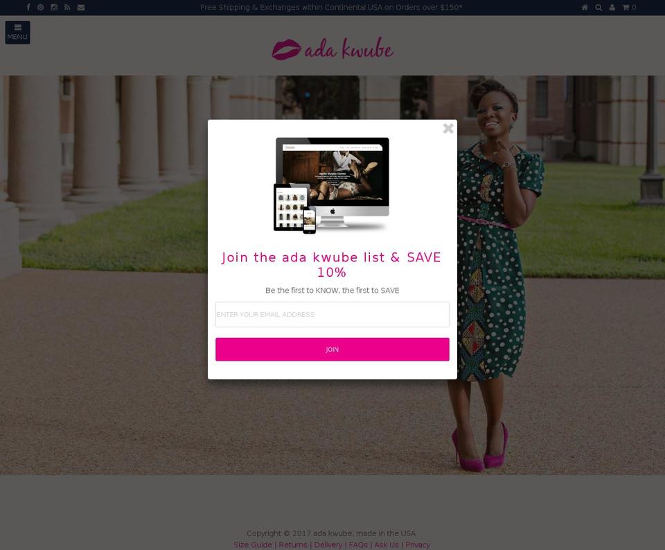adakwube.com shopify website screenshot