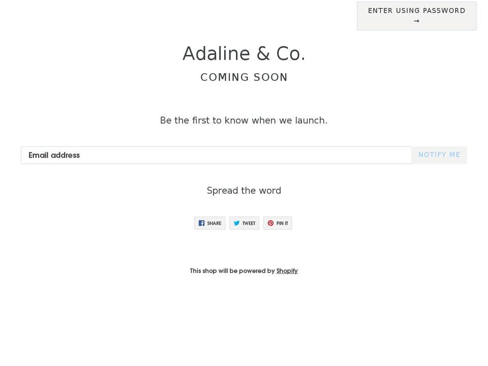 adalineofficial.com — Shopify storefront screenshot