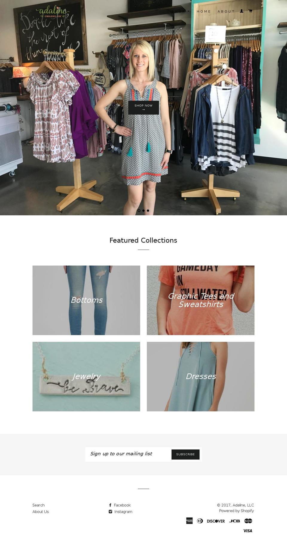 adalineowasso.com shopify website screenshot