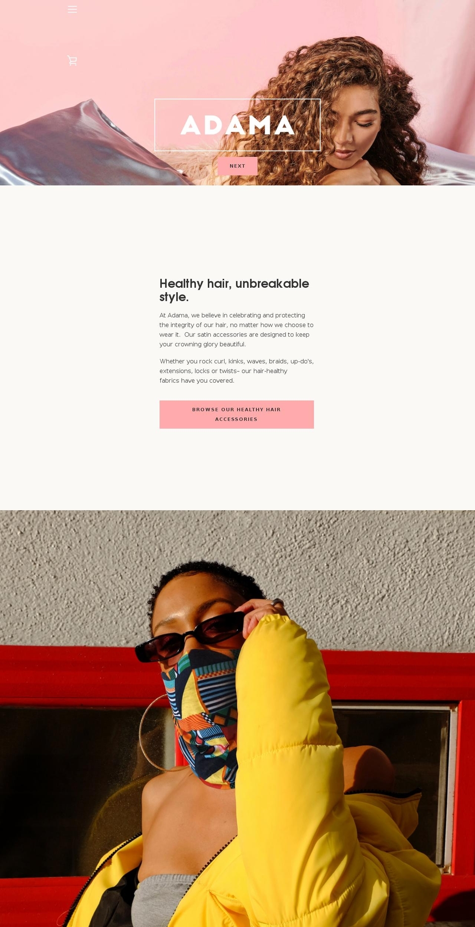 adamabeautyco.com shopify website screenshot