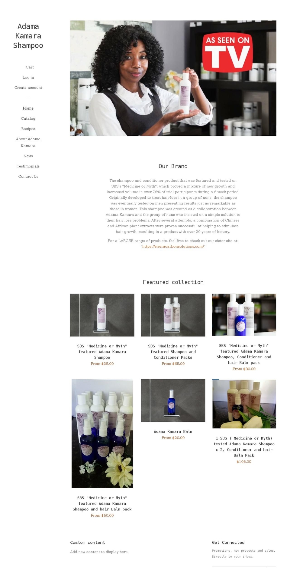 adamakamarashampoo.com shopify website screenshot