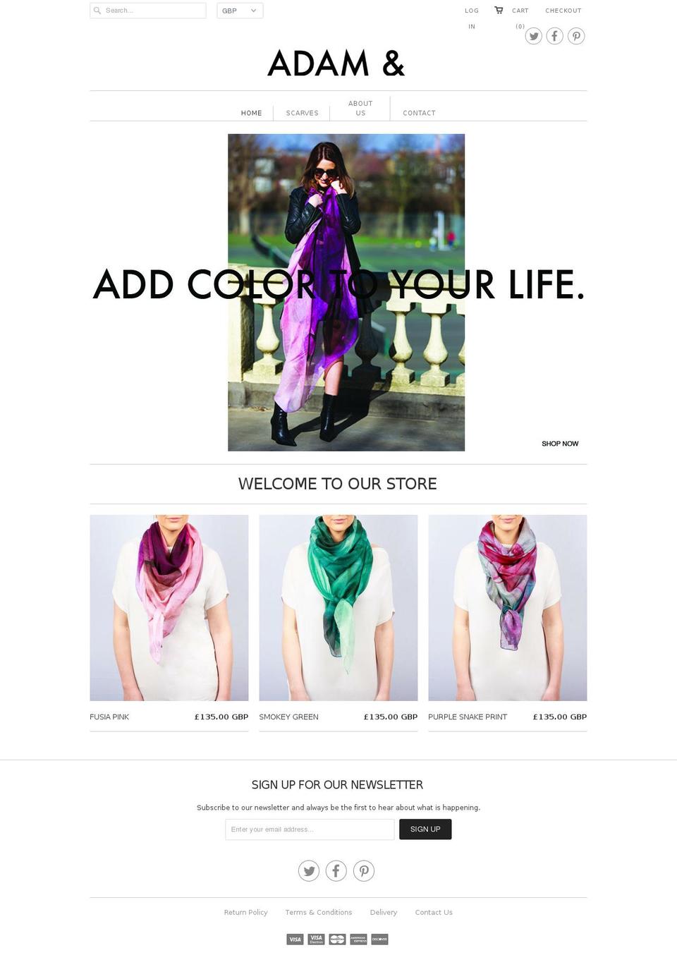adamand.com shopify website screenshot