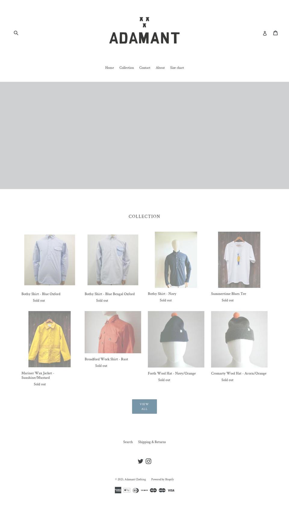 adamantclothing.com — Shopify storefront screenshot