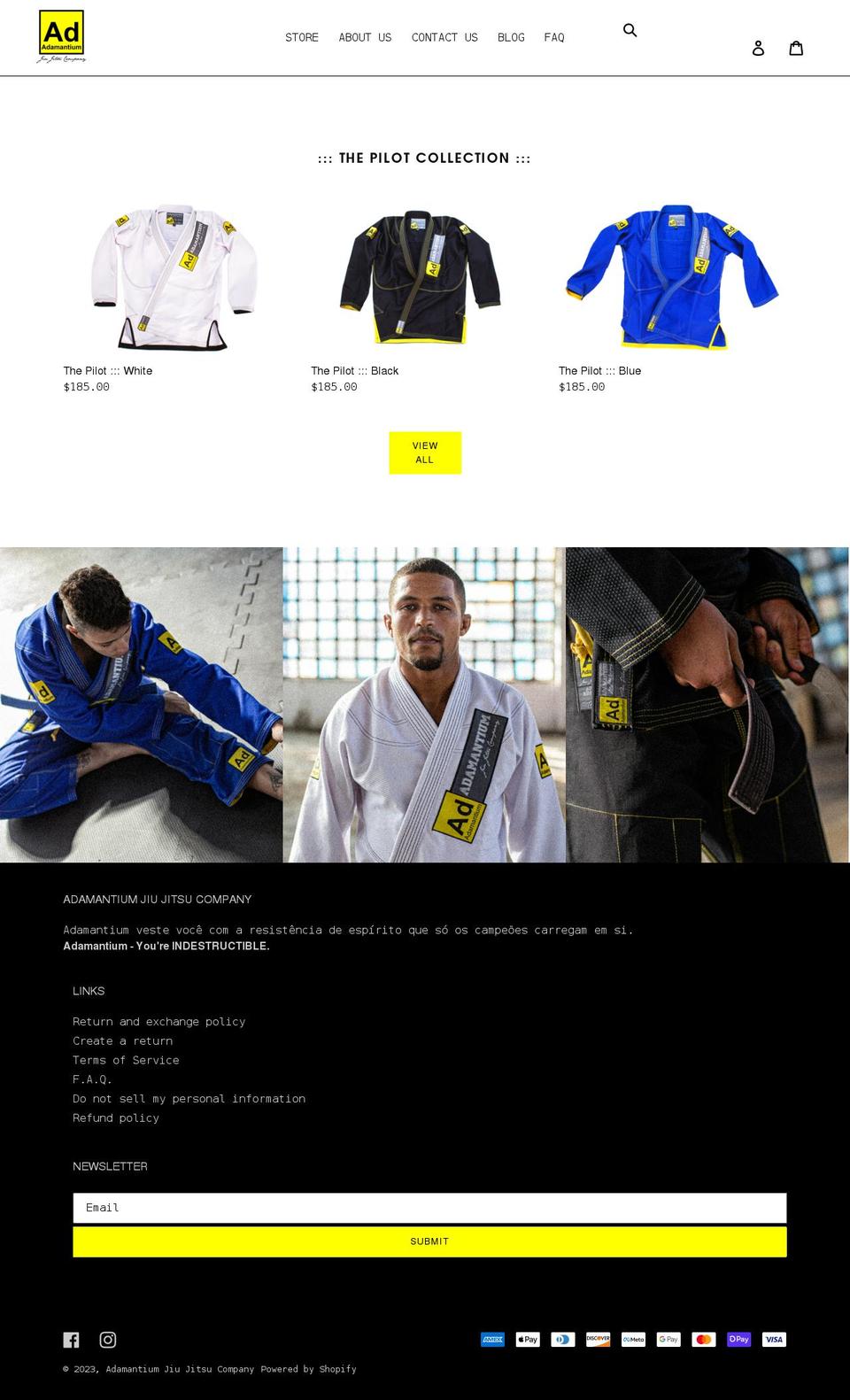 adamantiumbjj.com shopify website screenshot