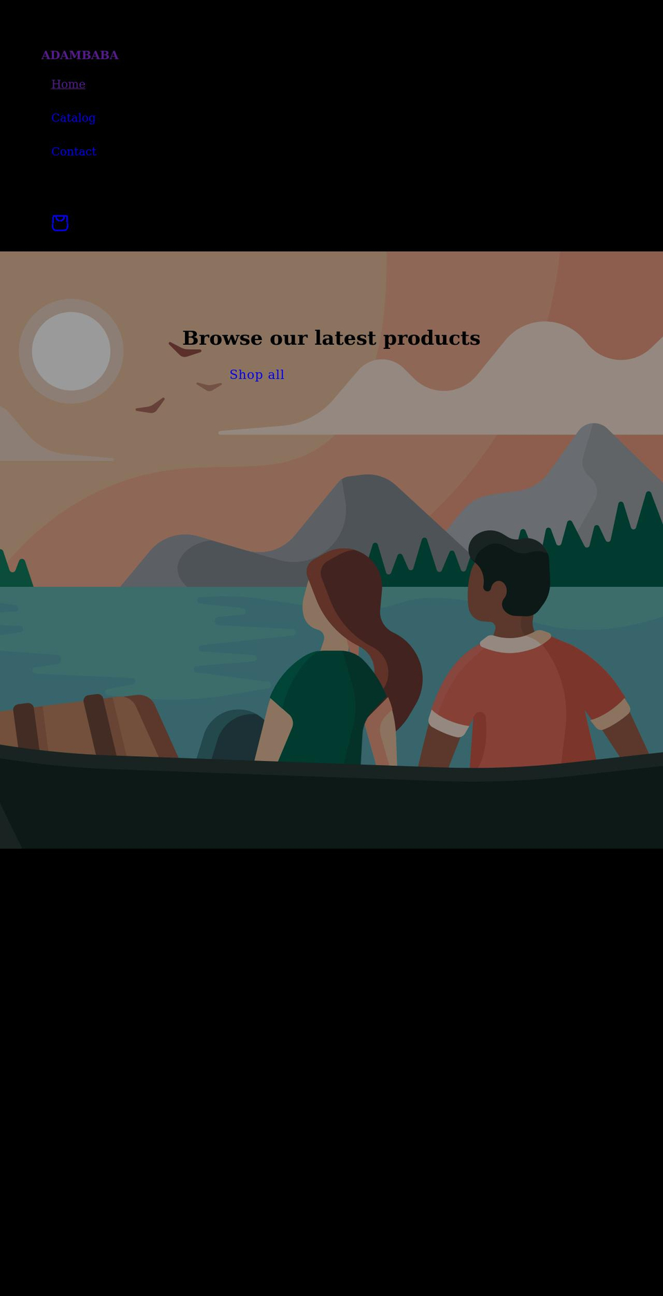 adambaba.org shopify website screenshot