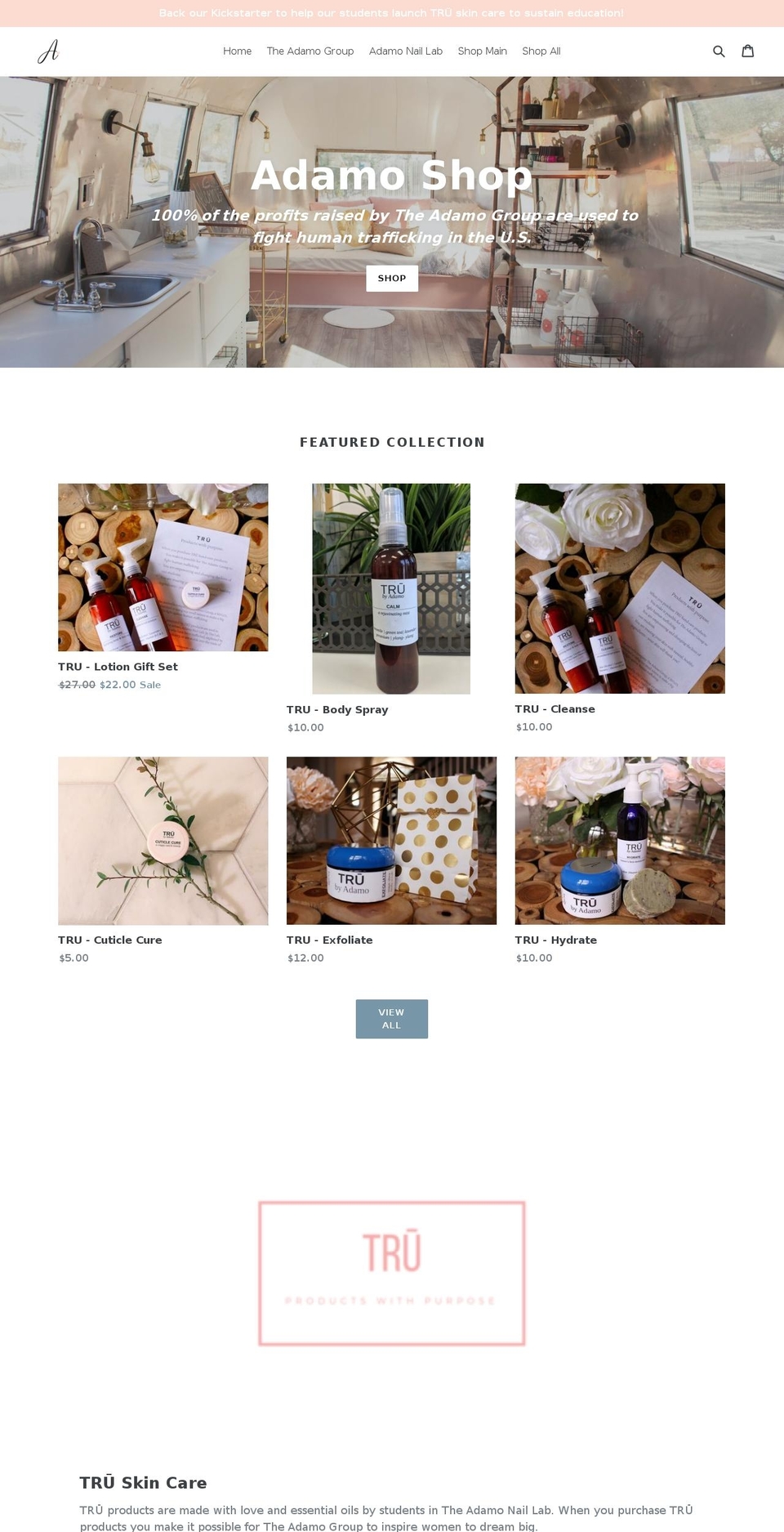 adamonailbar.com — Shopify storefront screenshot