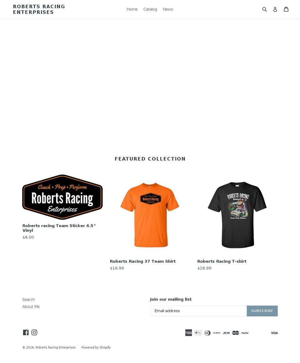 adamrobertsracing.com shopify website screenshot