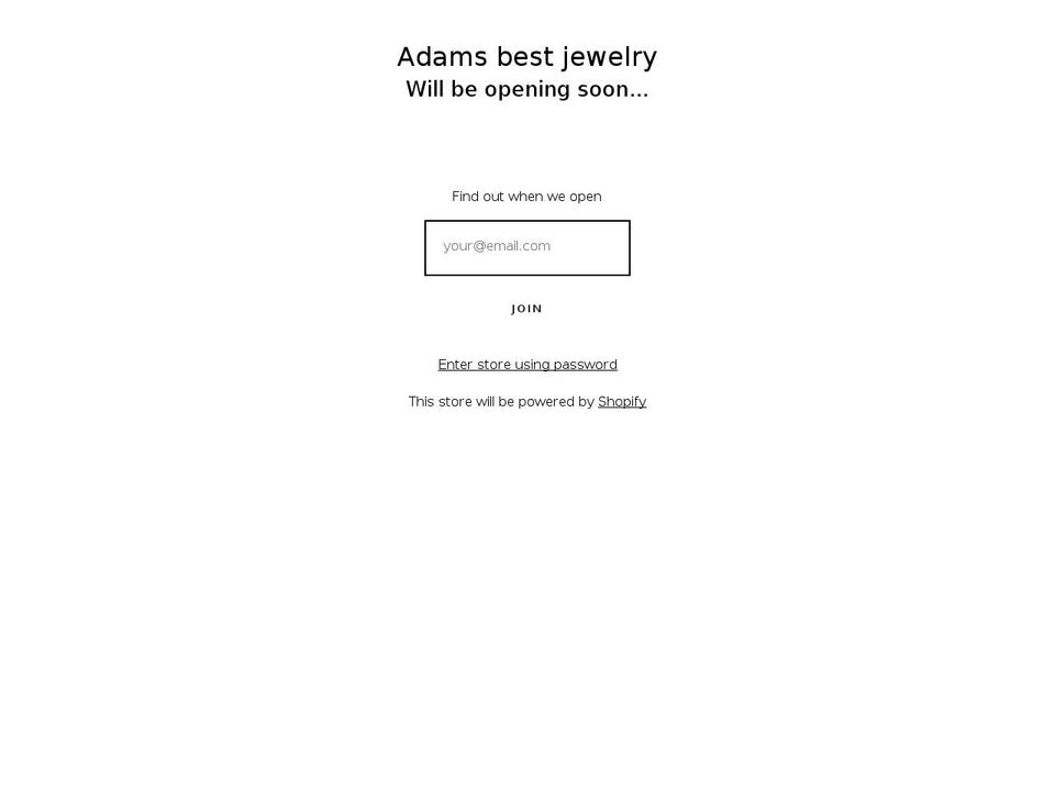 adams-best-jewelry.myshopify.com — Shopify storefront screenshot