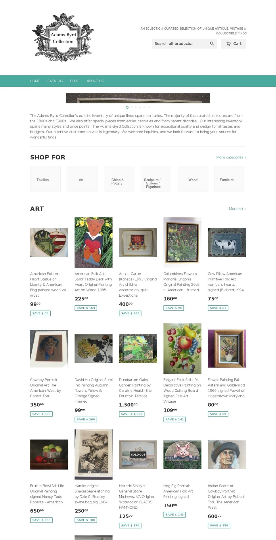 adamsbyrdcollection.com — Shopify storefront screenshot