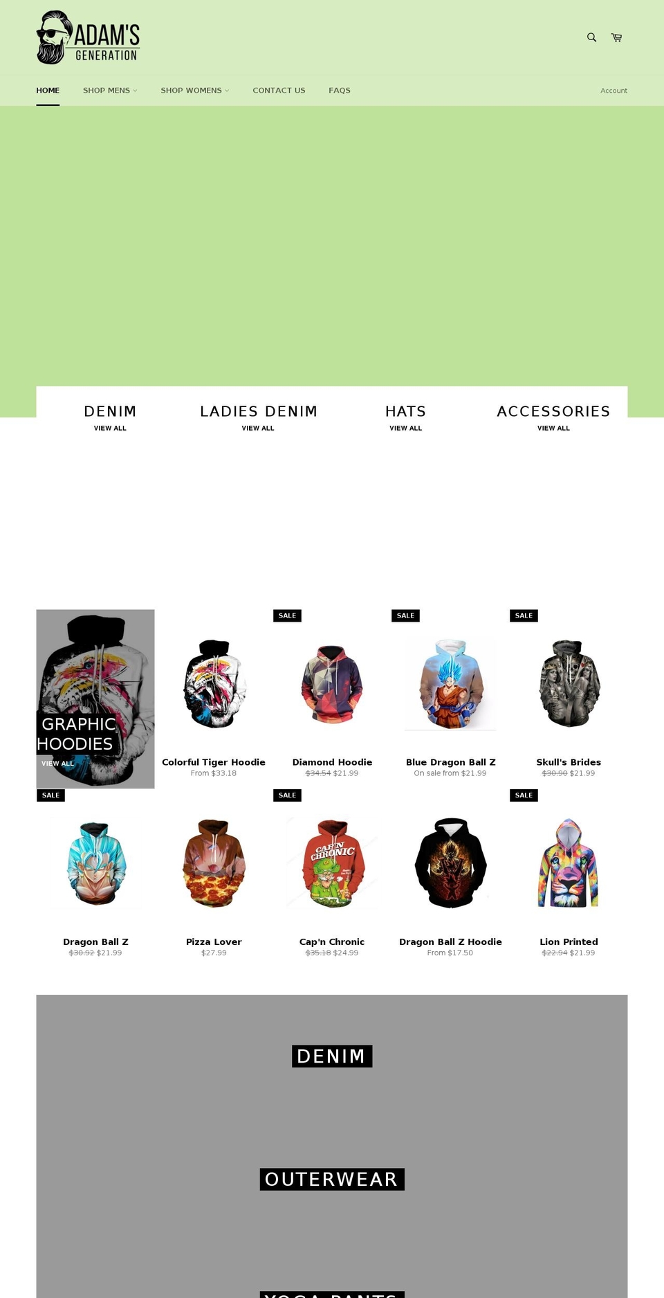 adamsgeneration.com shopify website screenshot