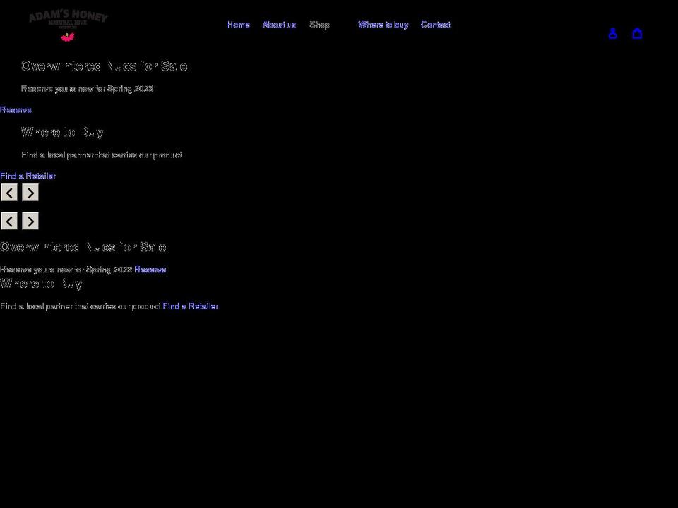 adamshoney.com shopify website screenshot